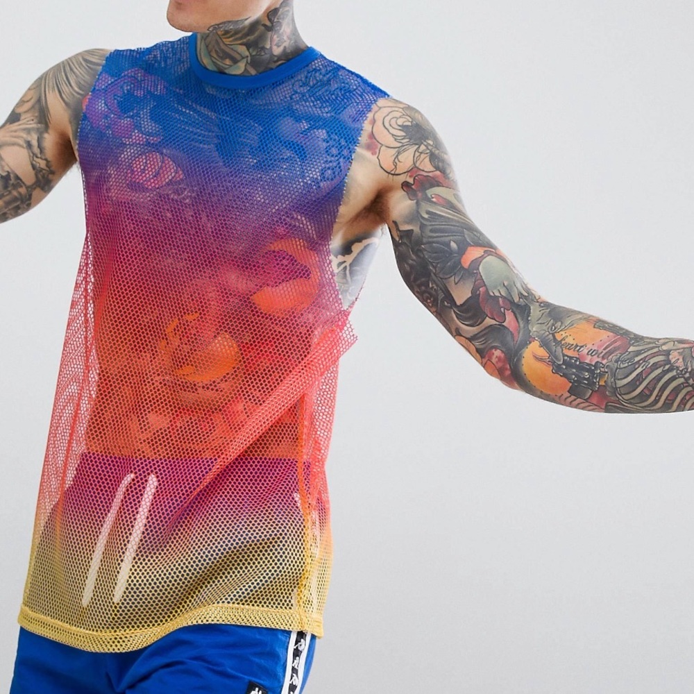 ASOS Dip Dye Ombré Mesh Tank